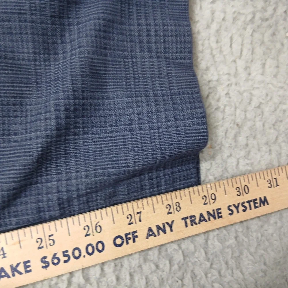 Saks Fifth Avenue Pants Mens 40 Blue Gray Plaid Slim‎ Fit Stretch Cotton Italy